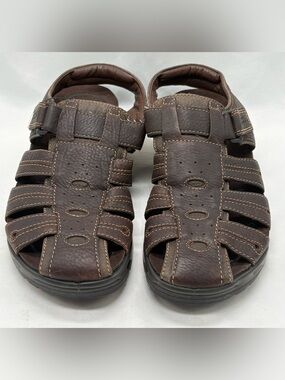 ECCO Fisherman Sandal Men's US 7-7.5 EU 41 Women 10 Brown Leather Close Toe